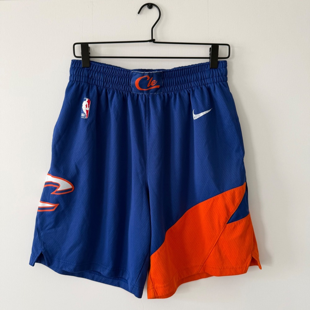 Nike Cleveland Cavaliers NBA City Edition Swingman Shorts Blue Orange 912088-495